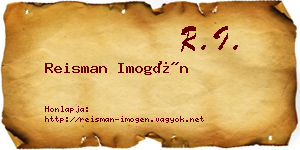 Reisman Imogén névjegykártya